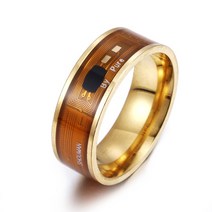 스마트 링 지원 전화 NFC 카드 지능형 태그 웨어러블 칩 골드 144 바이트 13.56Mhz NTAG213 로트당 1 개, 04=Size9