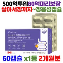 500억 투입 80억 보장 프로바이오틱스 프리바이오틱스 생유산균 장용성 캡슐 프롤린 리파아제 락타아제 함유 락토바실러스 람노스유산균 가세리 루테리 모유유래유산균