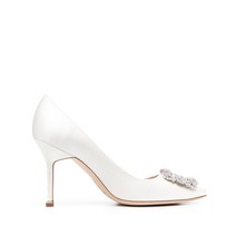 Manolo Blahnik 크리스털 장식 포인티드 펌프스 100mm
