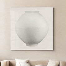 돈들어오는 달항아리 그림 풍수 액자 그레이, 대형(100x100cm), 블랙