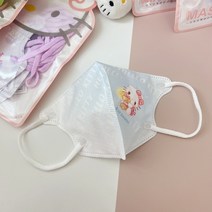 헬로키티마스크 소형 새부리형 산리오마스크 캐릭터, 2. 라이트 블루 파우더10매