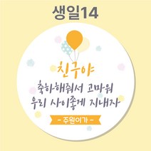 디스토어디자인 주문제작 어린이집 생일 축하 답례 스티커 45mm 63mm, 생일14_85mm_6개