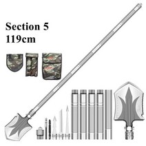 도로비 염화칼슘 제설용품 넉가래 눈치우는 다기능 야외 캠핑 전술 삽 전문 접는 정원 괭이 파기 도구 자, 05 Section-5-119cm