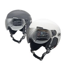 V-02G 아동용 스키 스노우보드 탈부착 고글 헬멧, 퓨전고글 BK M