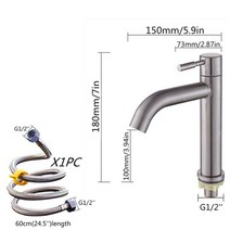 그로헤수전 매립 샤워 수전 싱크대 씽크대 워터탭304 스테인레스 스틸 데크 장착 싱크 세면대 수도꼭지 녹, 06 D113 Add hose