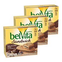 Belvita 브렉퍼스트 비스킷 샌드위치 다크 초콜릿 크림 홀 그레인, 50g, 15개입
