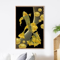 푸아이 3D 보석십자수 행운의 황금 잉어+행운십자수(30x30) 사칭업체주의 판매자 푸아이 꼭 확인후 주문 PRW239, 50x85cm