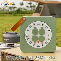 코베아 스퀘어릴25M (USB) 전기릴선 캠핑릴선 USB릴선 캠핑장비, 코베아 정품 - 스퀘어릴25M(USB)