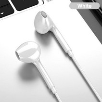귀 안아픈 유선 헤드폰 3.5mm 베이스 이어 버드 스테레오 이어폰 음악 스포츠 게임 헤드셋 마이크 샤오미, 02 White