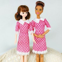 인형옷 드레스 캐주얼, N_23.정장-핫핑크 카라 원피스