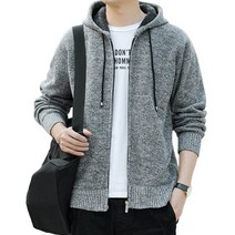 남성용 가을 겨울 니트 후드집업 잠바 가디건 기모 캐주얼룩 WZB082207
