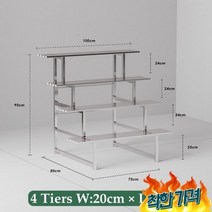 스테인리스 계단 화분 진열대 앵글 조립식 발코니 대 4 Tiers 100cm/한국
