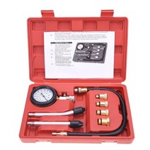 차량 모터 엔진 실린더 압축 테스터 도구 키트 자동차 오토바이 300psi 게이지 4 어댑터 디지털
