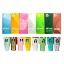 스타벅스 마카롱 대용량 몬스터 텀블러 900ml 빨대포함 답례품 돌찬치선물, 핑크