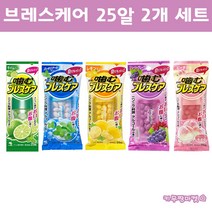 코바야시 제약 씹어먹는 브레스케어 25알 캡슐형 2개 세트 구취제거 일본 고바야시 키무짱마켓, 피치 1개, 레몬민트 1개