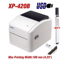 스티커인쇄기 라벨제작 폼텍라벨지 스티커라벨기XP-420B 4 인치 열 배송 라벨 프린터 25-115mm 바코드 스티, 01 USB_03 AU 플러그, 01 USB_03 AU 플러그