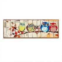 Makone 상표등록 부엉이 가족 보석십자수 원형비즈 전체수, 110*40CM