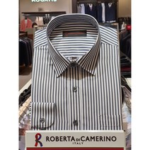 5F [신사] 로베르따 남성셔츠 긴팔 폴리 링클프리 그레이스트라이프 일반핏셔츠 RM13039