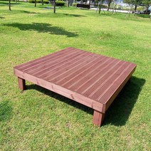[테이블짱] (도색 제품) 조립식 방부목 마루 평상 야외 원목 나무 침대 DIY, C5)대형평상(7자)_방부목_밤색