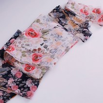 가배리본 버블 플라워 쉬폰리본 원단리본 헤어리본 리본공예, 아이보리150mm