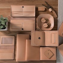 가죽 공예 키트 DIY 천연 지갑 카드 반지갑 만들기 B