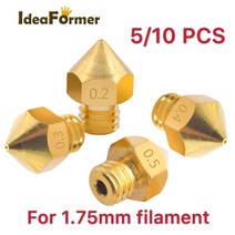 3D프린터 부품 소모품 5 10pcs MK8 황동 기존 M6 나사 헤드 업그레이드 더, 1개, 01 0.2mm_02 10PCS