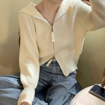 잇치치 여성 긴팔 카라 투웨이 집업 니트 가디건 621D