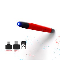 펜마우스 2.4G 무선 블루투스 버티컬 노트북 마우스 손목보호 온라인 강의 타블렛 pc 마우스펜 2022 새로운 모양의 스타일러스 및 에 적합, 블루 라이트 레드