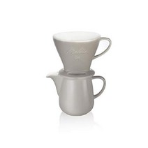 독일 멜리타 커피 핸드드리퍼 세트 블루 (커피 필터 잔+ 포셀린 커피 포트 0.6리터) melitta, 1세트, 그레이