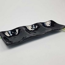 업소용 멜라민 직사각 3칸 32cm 흑색 UU 나눔접시 찬기 반찬 무지, 업소용멜라민 직사각3칸 32cm 흑색, 1개