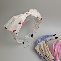 체리 포인트 리본 와이어 여아 헤어밴드 머리띠