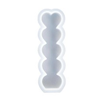 심장 실리콘 캔들 금형 홈 파티 장식 비누 금형 diy 공예 캔들 수지 주조 금형 만들기, 32x95mm, 하얀색