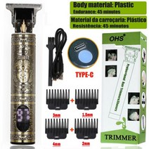 T9 0mm 전문 헤어 클리퍼 전기 충전식 남성 면도기 수염 트리머 이발사 컷 커팅 머신, CHINA, OHS XL1 Buddha