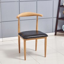 해외 상업 장비 간단한 식당 의자 레스토랑 산업 식탁 수납 소파 경적 의자 세트 넓어진 작은-140382, 01.애쉬 체어 블랙 오일 가죽 쿠