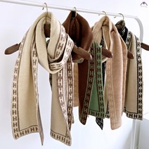 pkpj﻿[무배]H양면 이니셜 울 니트 롱 머플러 4color