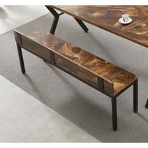 빈티지 컬러 철제 2인용 벤치 의자(140cm 4색) 평 밴치 형 벤취 예쁜 현관, 엑스브라운