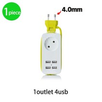 여행용멀티어댑터 만능멀티탭 EU 플러그 전원 스트립 4 USB 포트 충전기 소켓 1200W 다중 휴대용 여행 어댑터 스마트폰 태블릿 용, 나는 플러그, 1개 1 AC 4 USB