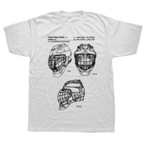 아이스하키 장비 용품 Funny Ice Hockey Goaltender Mask 특허 티셔츠 코튼 스트리트웨어 반팔 생일 선물, 01 WHITE_02 S