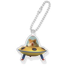 우주선 햄찌 햄스터 아크릴 키링, 볼체인 실버