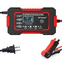 자동차 트럭용 완전 자동 배터리 충전기 지능형 충전식 오토바이 납산 AGM 젤 6A 12V 100Ah, CHINA_Red US plug