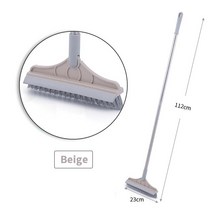 Vloer Schrobborstel 2 In 1 Lange Afneembare Wisser Magische Bezem Schraper Keuken Schoonmaak Tool, 04 Khaki
