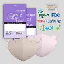 [KT알파쇼핑]꿈에그린 2D 새부리형 마스크 중형 100매/ 4중 국산원자재(5매입x20봉), 베이지/M