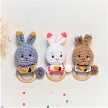 2023 아기토끼 딸랑이 [DIY] / 출산선물 딸랑이장난감 손뜨개딸랑이 토끼딸랑이 아기장난감 딸랑이 손뜨개인형, 튜울립에티모레드코바늘4/0호, ( B)고급크라프트상자(분리형), 흰색