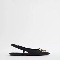ZARA 자라 2022년 여성화 블랙뮬러 플랫슈즈 샌들
