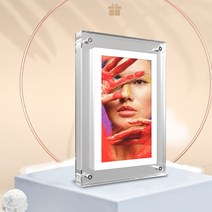 디지털액자 LCD 전자 터치스크린 동영상 액자 어머니의 날 및 아버지의 선물용 모션 프레임 5 인치 아크릴 디지털 사진 프레임 초상화 디스플레이 1GB 배터리 유형 C, 미국 플러그, WHITE, WHITE_미국 플러그
