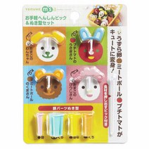 토루네 반찬픽 소풍 도시락픽 꾸미기 세트 (헬멧 비엔나 직업 모자 초밥 스시 티컵 애니멀 햄버거 나카요시 동물 과일 돌고래 동물 반찬 표정 ), 동물 얼굴 꾸미기 변신