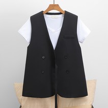 J#L 가을 겨울 루즈핏 빅 사이즈 스쿨 니트 조끼1516-181