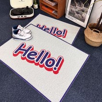 모노니크 디자인 코일 현관매트, 08. 헬로 블루 레드, 01. 80 x 55cm