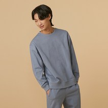 [JAJU/자주] 남 스웨트 크루넥 셔츠_라이트 블루