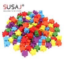 보드게임 100pcs 나무 인간형 폰 체스 조각 믹스 색상 표준 크기 16mm 보드, 없음